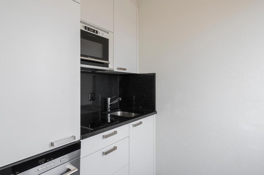 Kuchyň nebo kuchyňský kout v ubytování Amanthos Living Solothurn