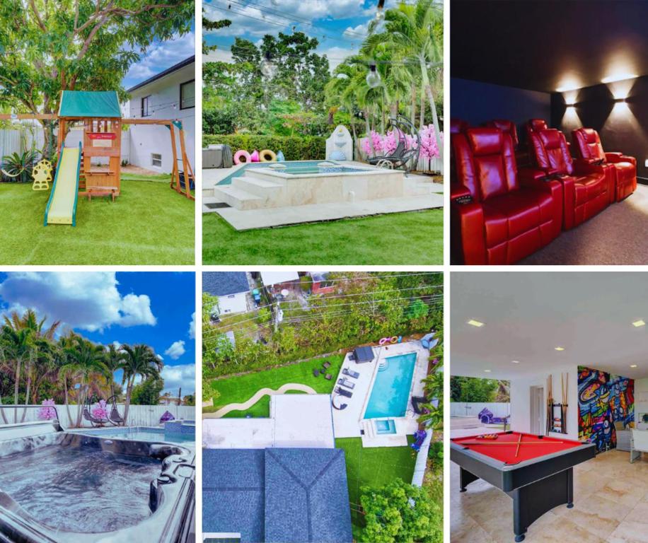 Πισίνα στο ή κοντά στο The Palms Villa with Cinema, Game Table, Pool, Jacuzzi , Giant Chess, 8 Beds