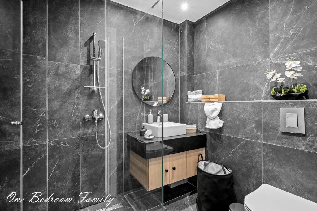 Koupelna v ubytování Lazuli Hermes Apartments