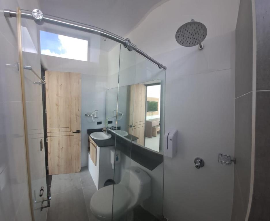 Koupelna v ubytování Hotel Luna Verde