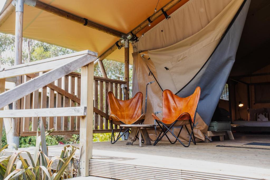 Balkón nebo terasa v ubytování Great Ocean Road Glamping