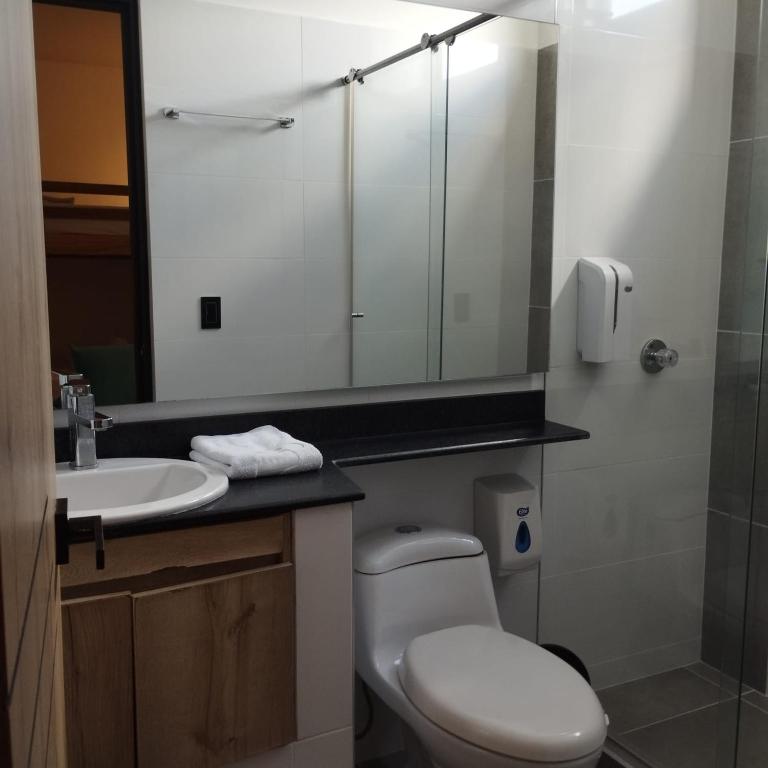 Koupelna v ubytování Hotel Luna Verde