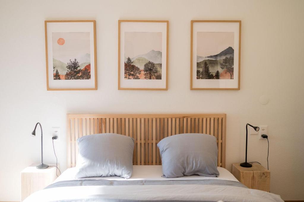 Postel nebo postele na pokoji v ubytování Alpennest Arosa