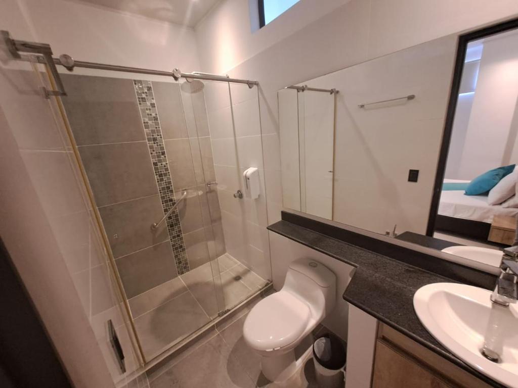 Koupelna v ubytování Hotel Luna Verde