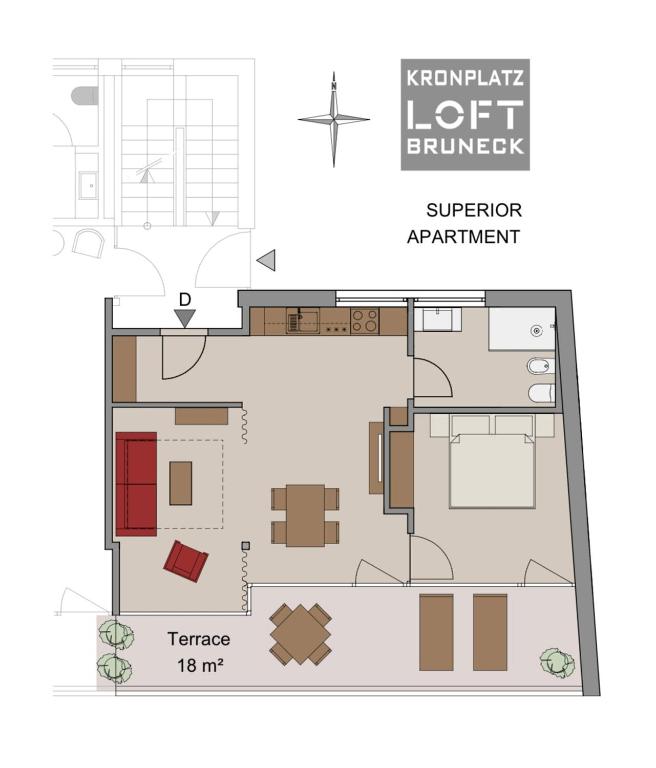 Plán poschodí v ubytovaní Kronplatz LOFT Bruneck