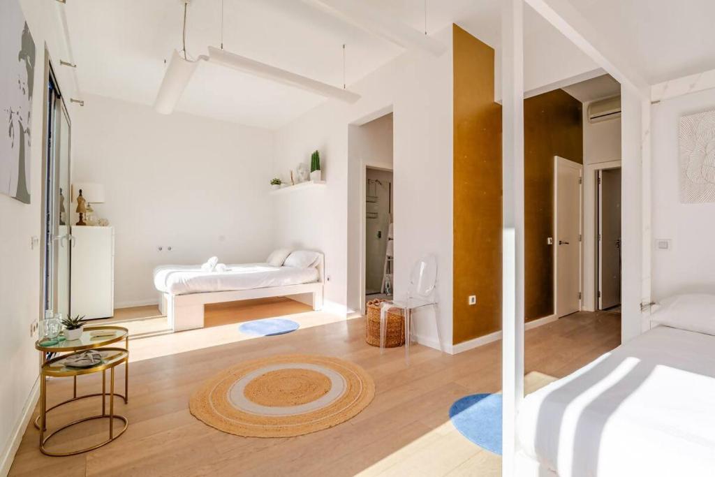 Postel nebo postele na pokoji v ubytování Villa Itaca Vista mar y piscina climatizada