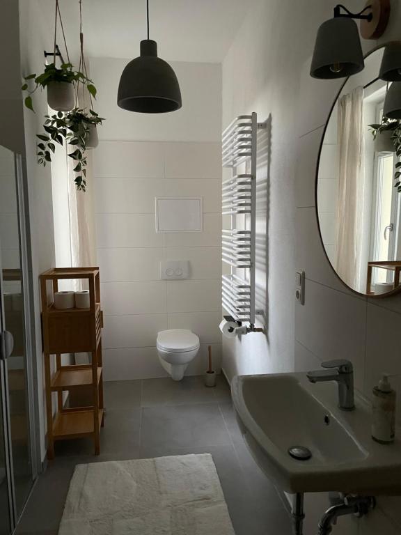 Koupelna v ubytování ApartNaest - vollausgestattete Apartments I kostenlos parken I flexibler Check-in I 1 bis 4 Zimmer I 1 bis 10 Personen