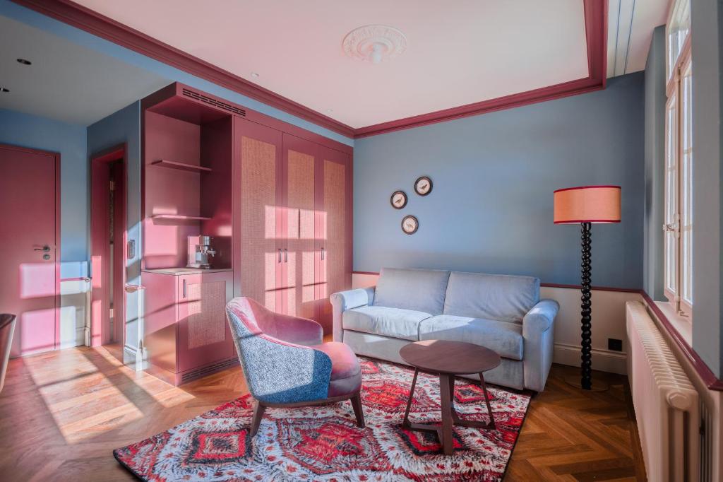 Posezení v ubytování Hotel Mürren Palace