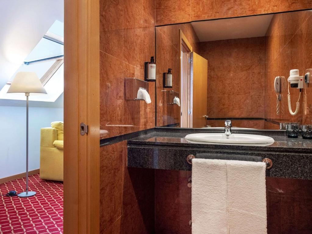 Koupelna v ubytování Hotel Zentral León