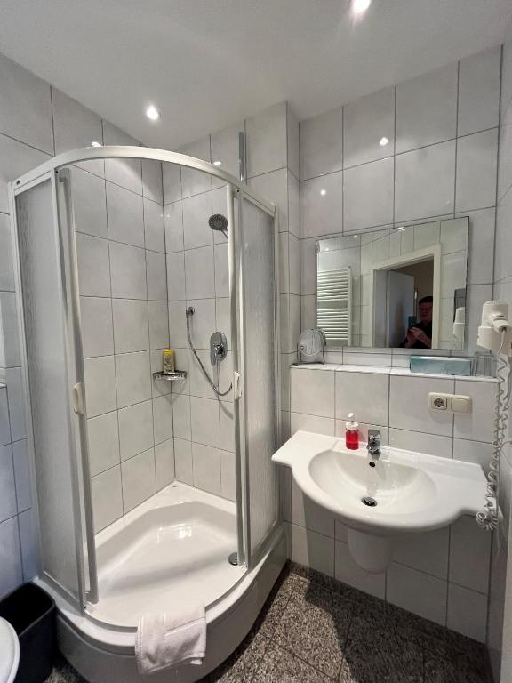 Koupelna v ubytování Haus Neugebauer-Gästehaus Garni