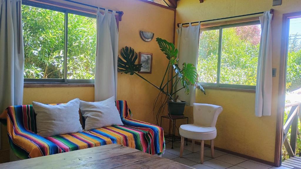 Posezení v ubytování Cabaña Los Laureles
