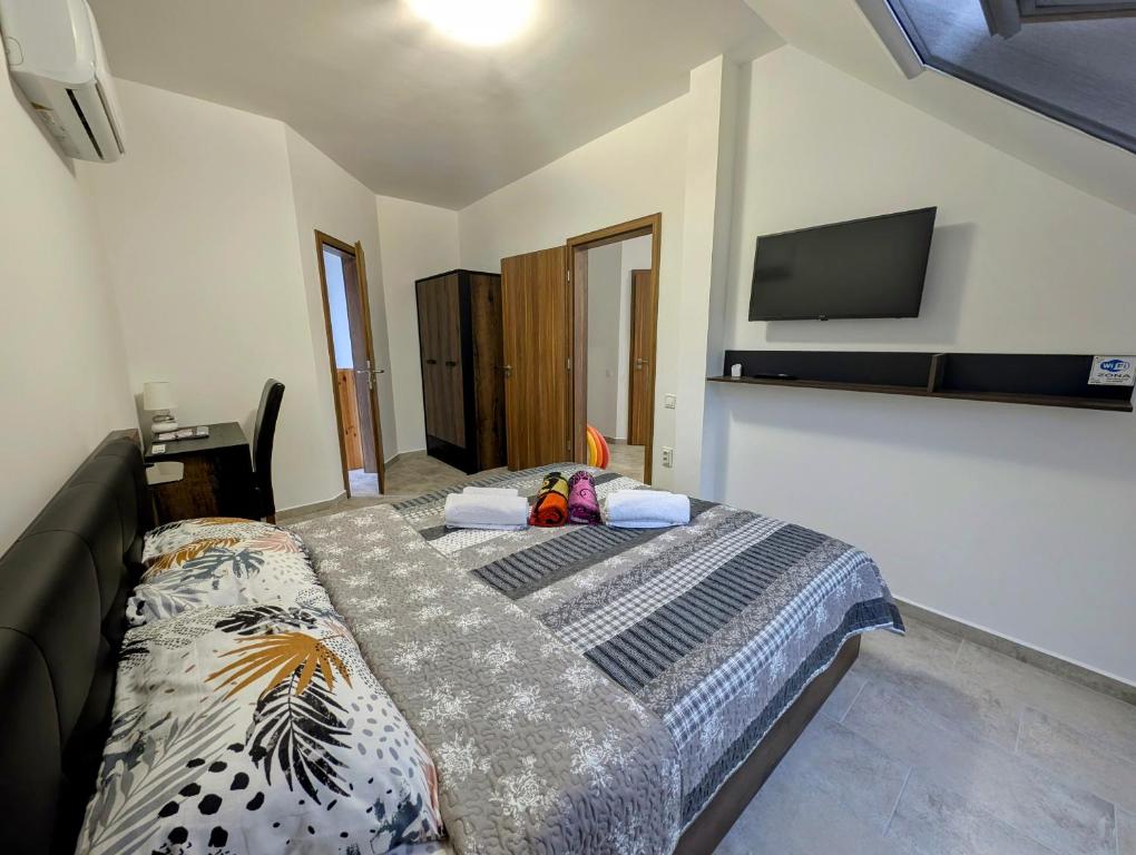 Postel nebo postele na pokoji v ubytování Moon Light - Heviz superior Apartments