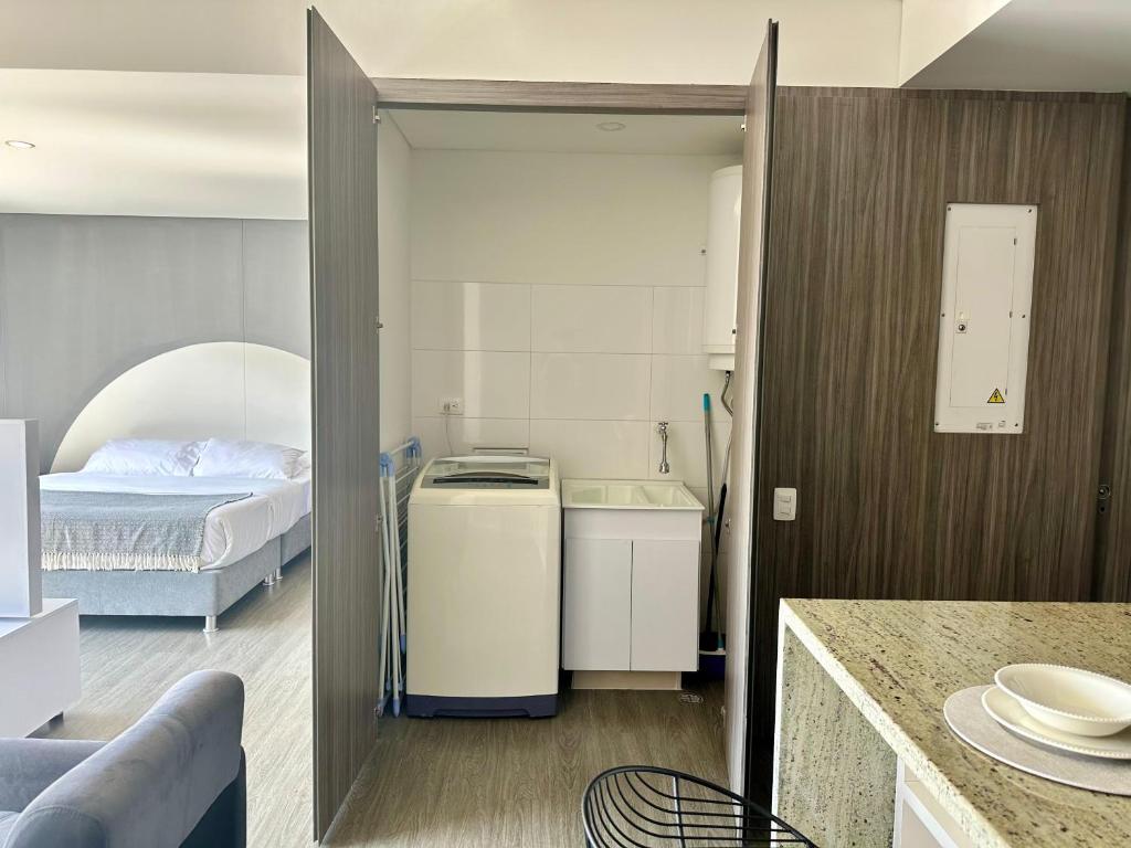 Postel nebo postele na pokoji v ubytování Loft estilo Japonés