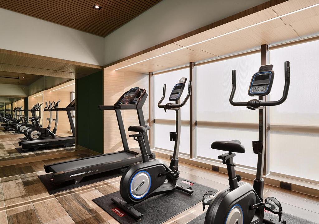 Fitness centrum a/nebo fitness zařízení v ubytování JAI Château Hotels & Hostels
