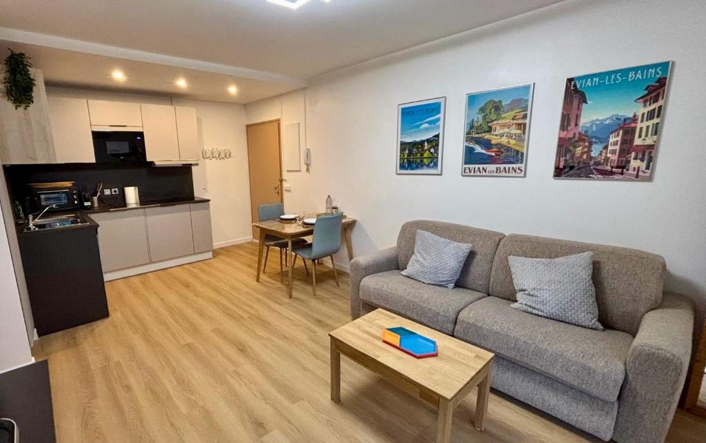 Kuchyň nebo kuchyňský kout v ubytování T2 - vue lac - 100 m du Hilton - Garage privé - 4 étoiles