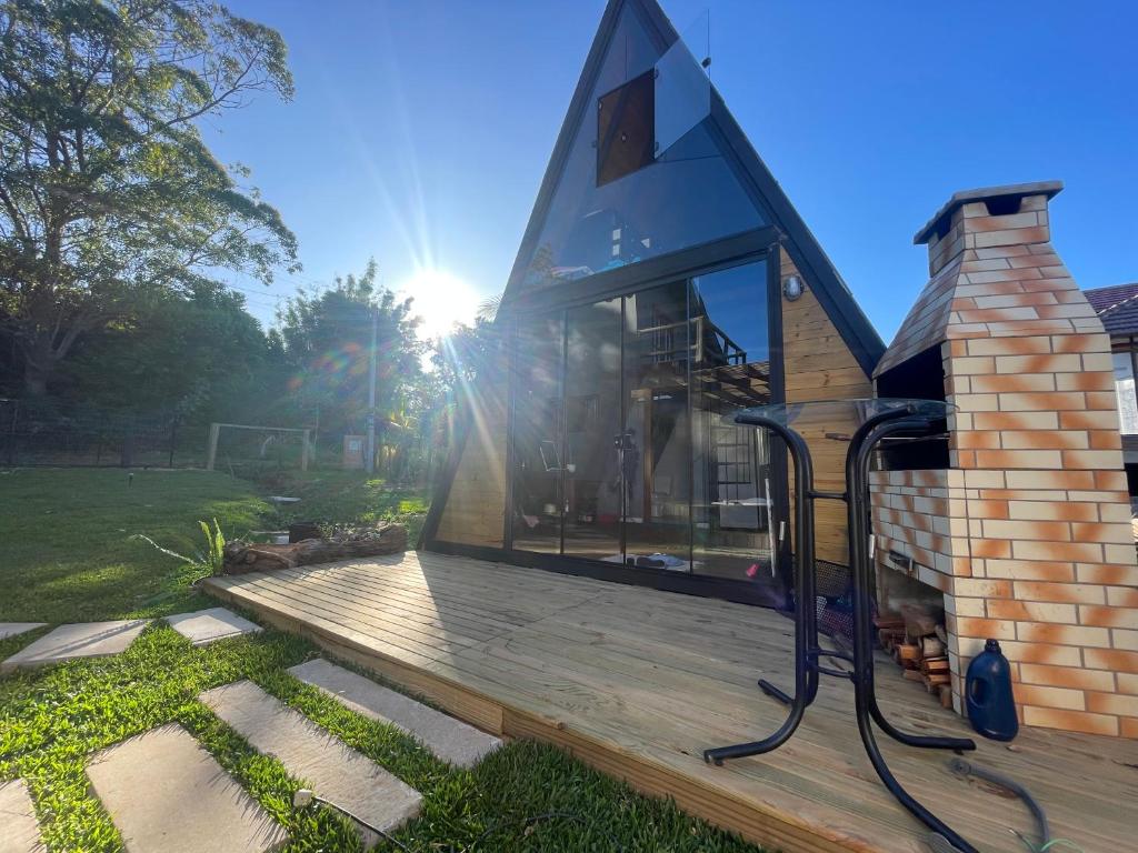 Zahrada ubytování Cabana da reserva com jacuzzi