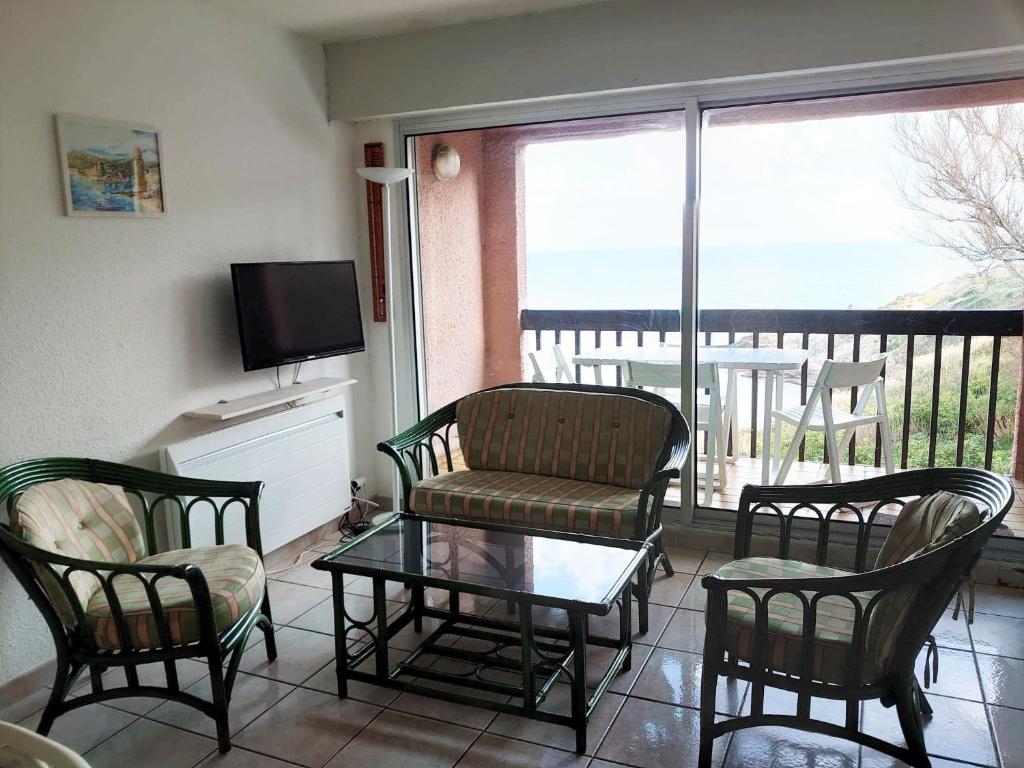 Balkón alebo terasa v ubytovaní 6OLI142 Appartement T3 duplex vue mer