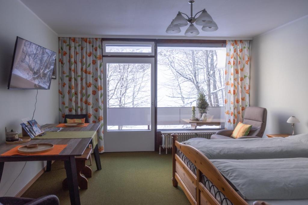 Televiisor ja/või meelelahutuskeskus majutusasutuses Morgenlicht Apartment