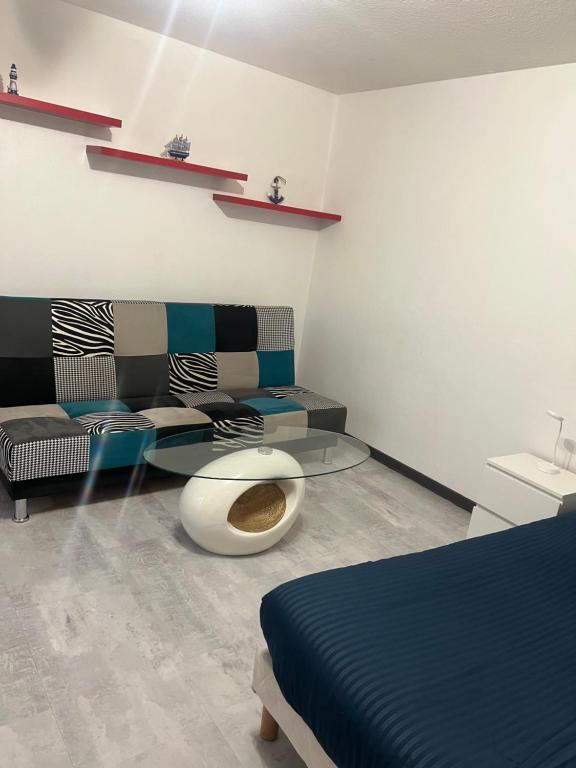 Χώρος καθιστικού στο Ocean 300m Gare Centre ville Wifi Parking gratuit