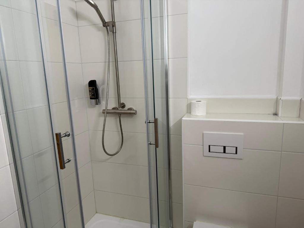 Koupelna v ubytování Hotel Up´n Diek