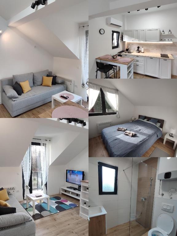 Kuchyň nebo kuchyňský kout v ubytování DIVNEST apartman
