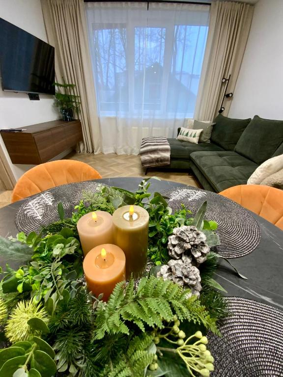 Posezení v ubytování Alėjos Apartmentai City
