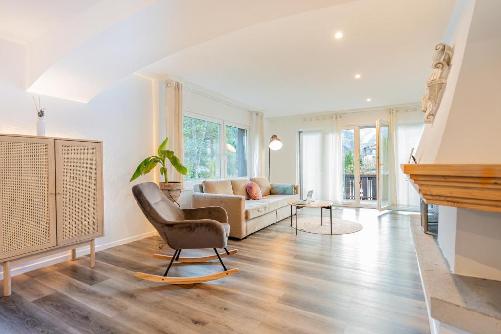Posezení v ubytování Modern designed, luxury mountain view Apartment
