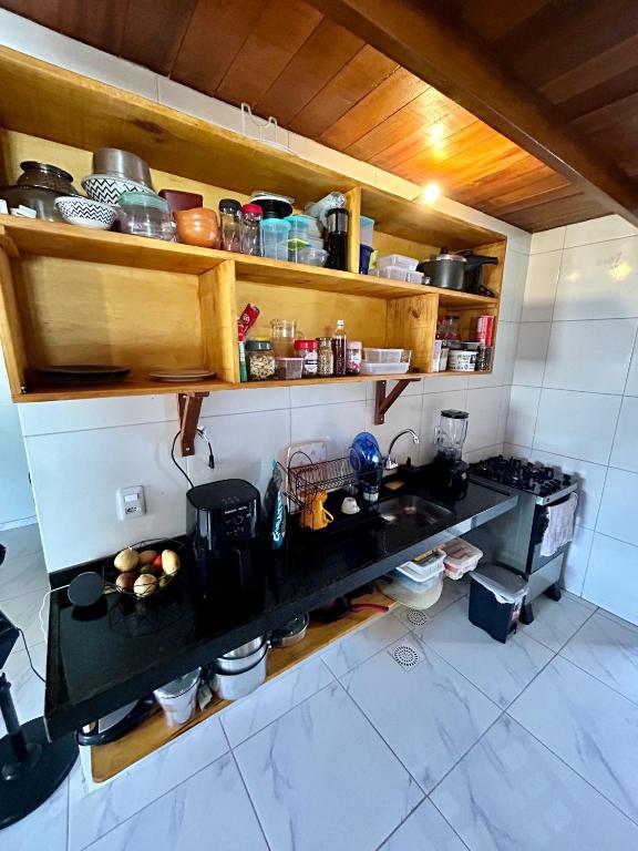 Kuchyň nebo kuchyňský kout v ubytování Casa Preá
