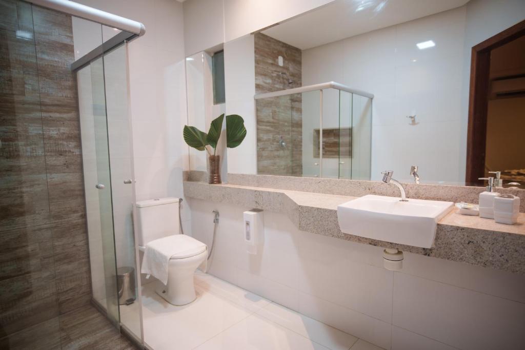 Koupelna v ubytování W4 Hotel
