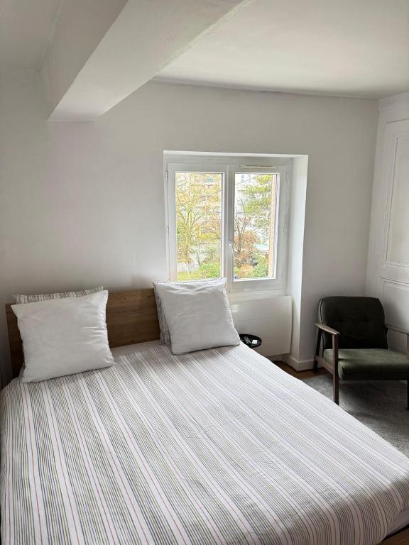 Postel nebo postele na pokoji v ubytování Residence MH Lyon