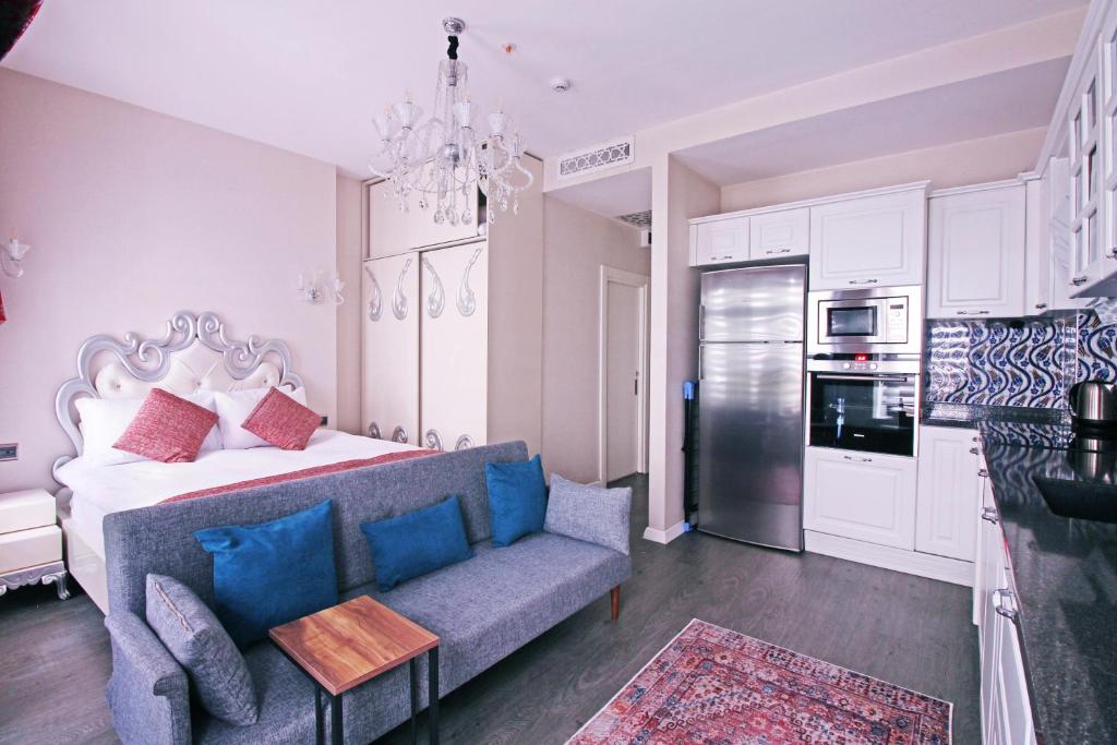 Kuchyň nebo kuchyňský kout v ubytování Excellent Apartments Galata