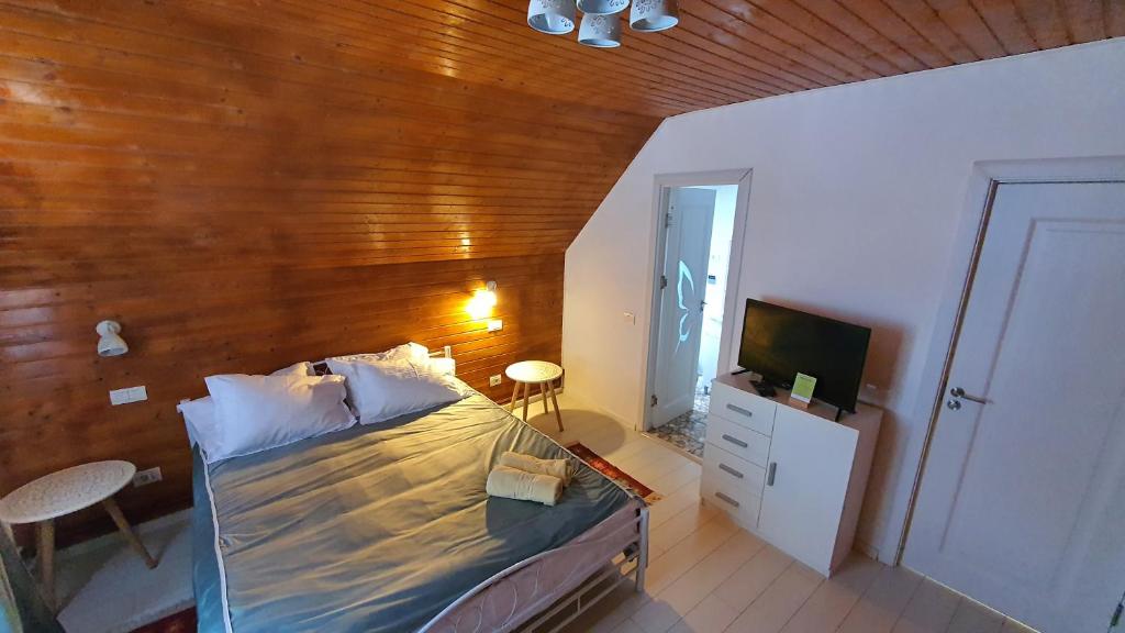 Postel nebo postele na pokoji v ubytování Cabana "Trei Brazi " Retezat
