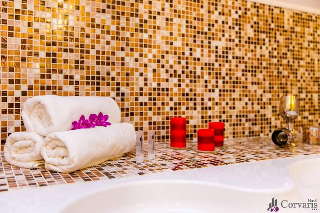 Koupelna v ubytování Hotel Corvaris