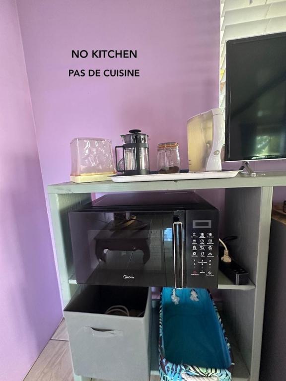 Kuchyň nebo kuchyňský kout v ubytování Bungalow chez Josi, bord de mer privé