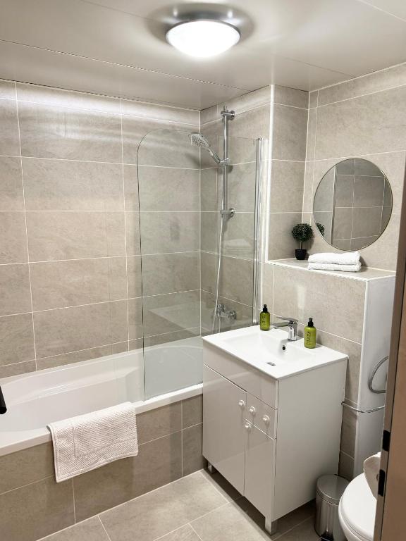 Koupelna v ubytování Apartment am Ossiachersee mit eigenem Seezugang