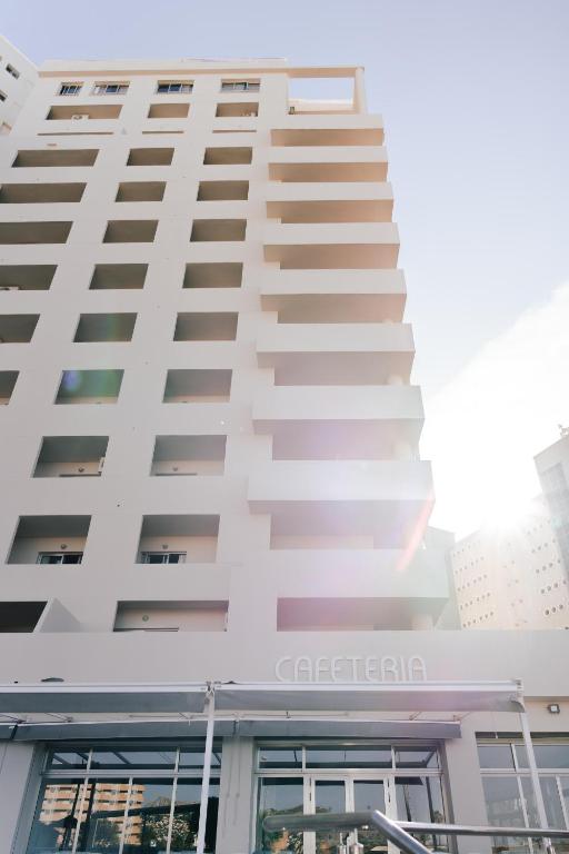 a view of the facade of a building at Port Europa in Calpe