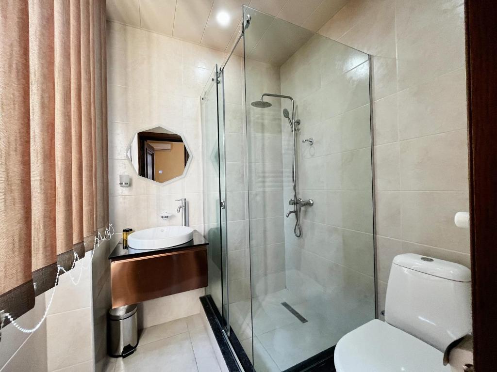 Koupelna v ubytování Phazisi Hotel