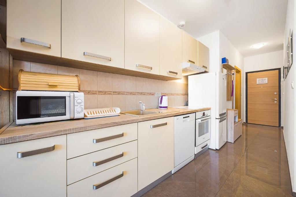 Kuchyň nebo kuchyňský kout v ubytování Apartment Tania