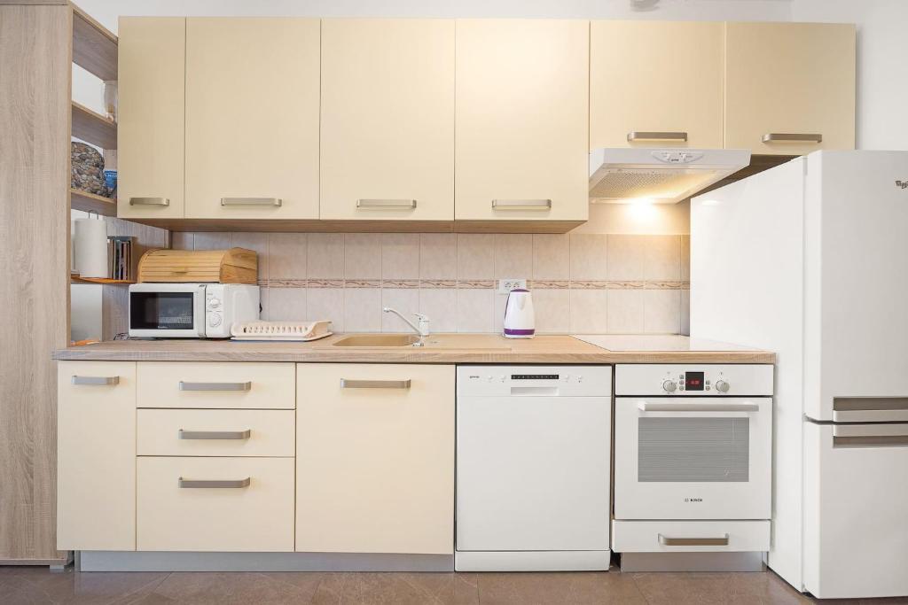 Kuchyň nebo kuchyňský kout v ubytování Apartment Tania