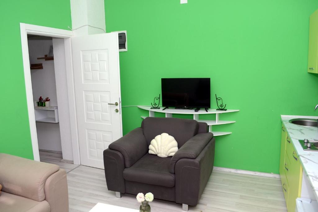 TV a/nebo společenská místnost v ubytování Apartman Oki Doki 1