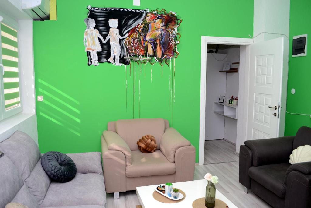 Posezení v ubytování Apartman Oki Doki 1