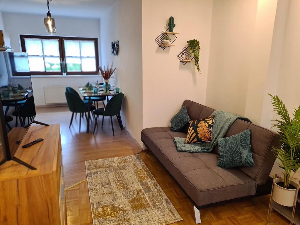 Posezení v ubytování Apartment Crema