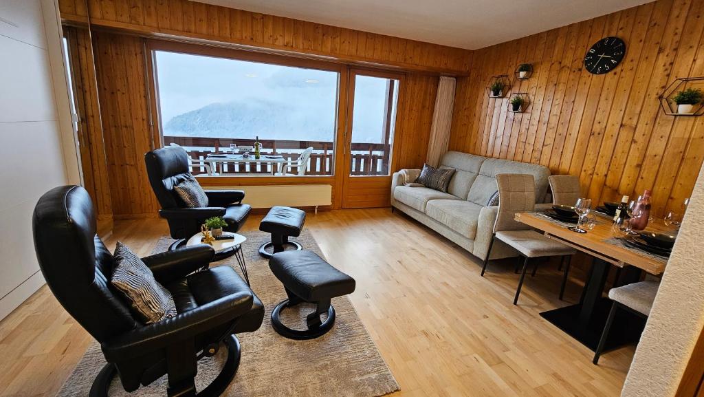 Posezení v ubytování Studio 4206 Les Sources aux Bains d'Ovronnaz
