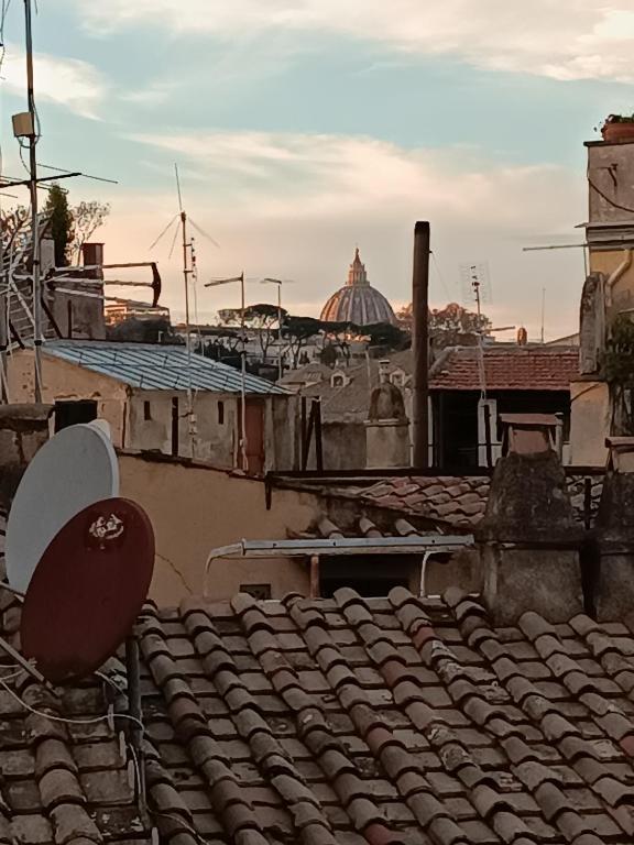 a view from the roof of an old building at Nikis Collection Trastevere in Rome