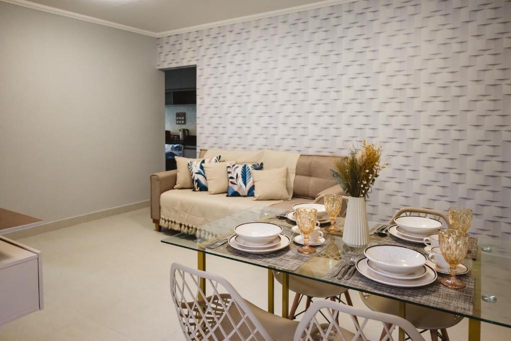 Χώρος καθιστικού στο Apt Completo Próximo da Praia de Atalaia