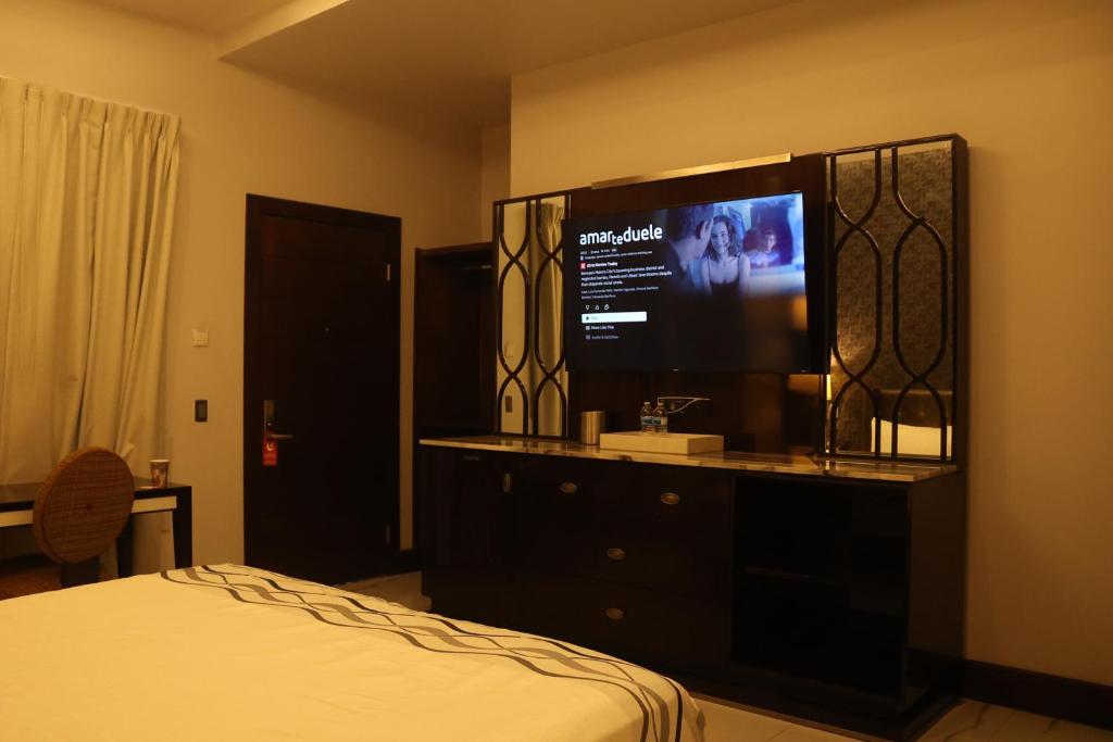 TV a/nebo společenská místnost v ubytování Hotel Wellintown