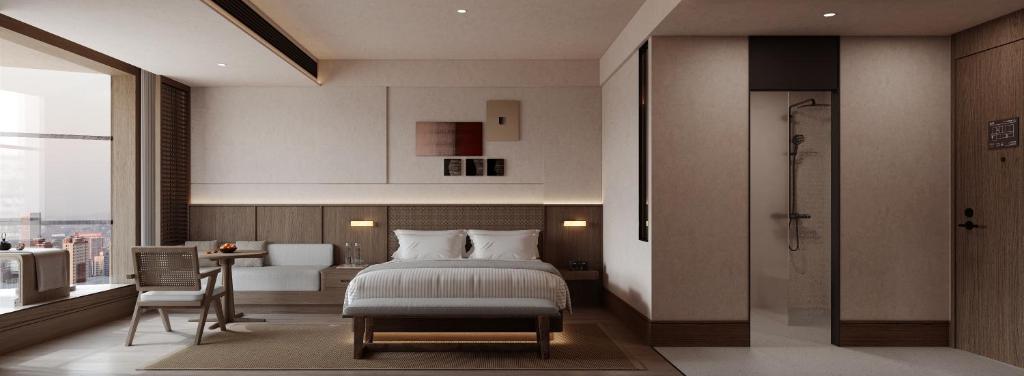 Postel nebo postele na pokoji v ubytování Maiyue Hotel-Xi`an Zhonggulou