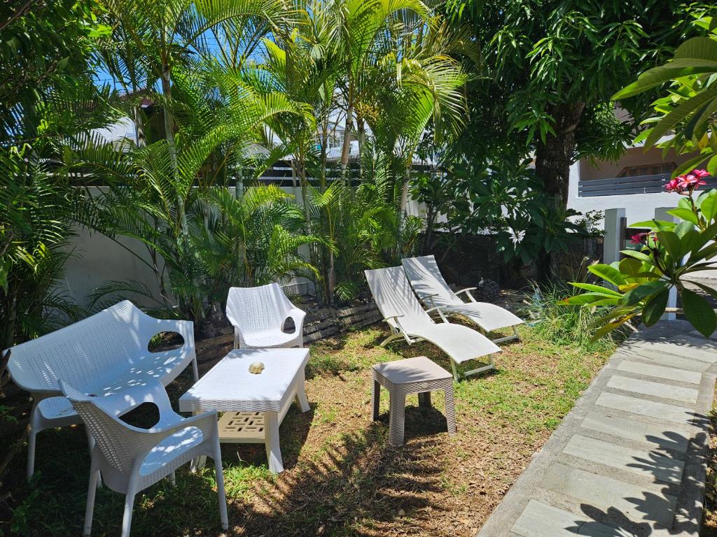 Zahrada ubytování Casa Frangipani Mauritius
