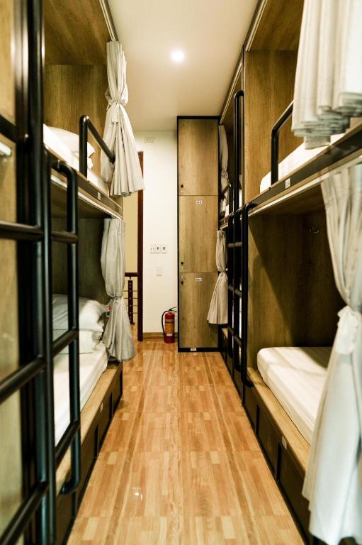 Postel nebo postele na pokoji v ubytování Bong Hostel Ha Giang loop