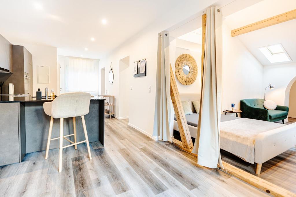 Kuchyň nebo kuchyňský kout v ubytování Bellevue & Classy Mountain View apartment